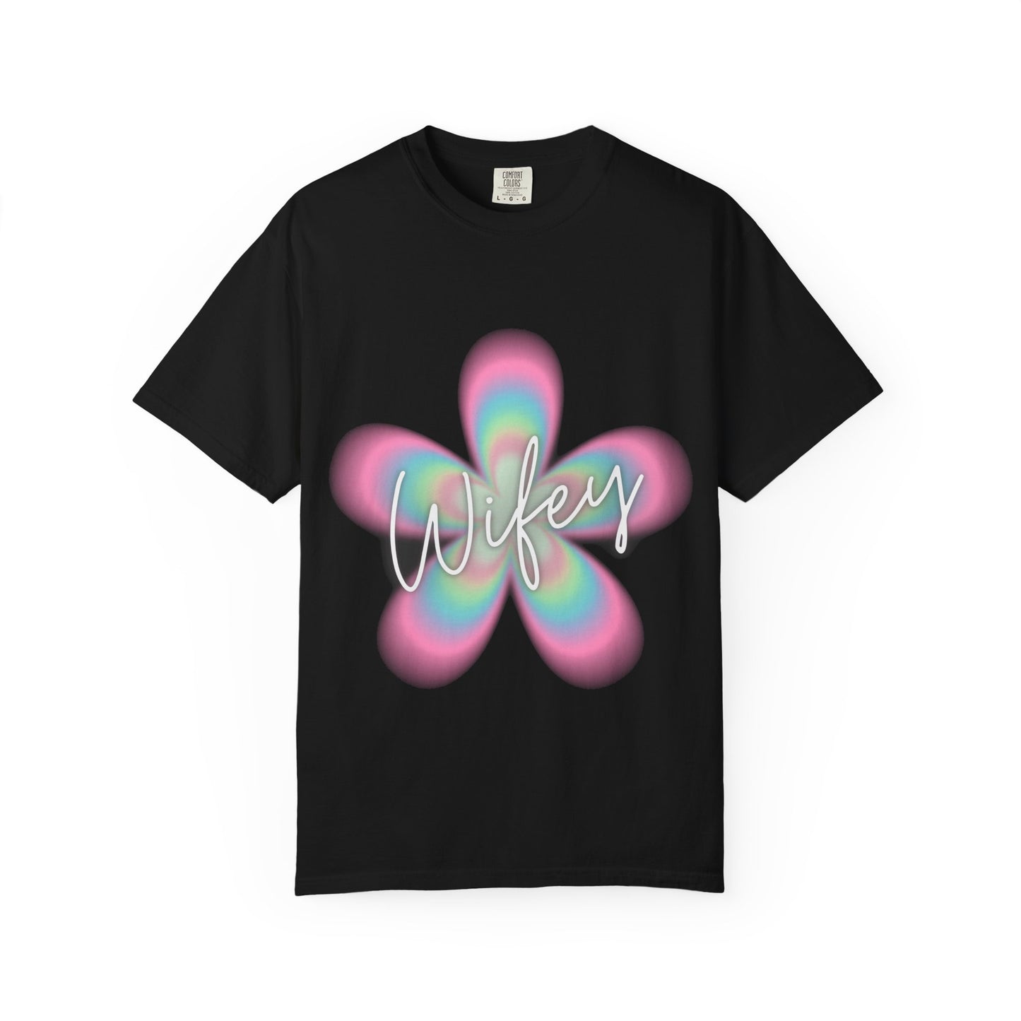 Wifey Flower Tee — Pastel Retro Floral 'Wifey' Graphic T-Shirt