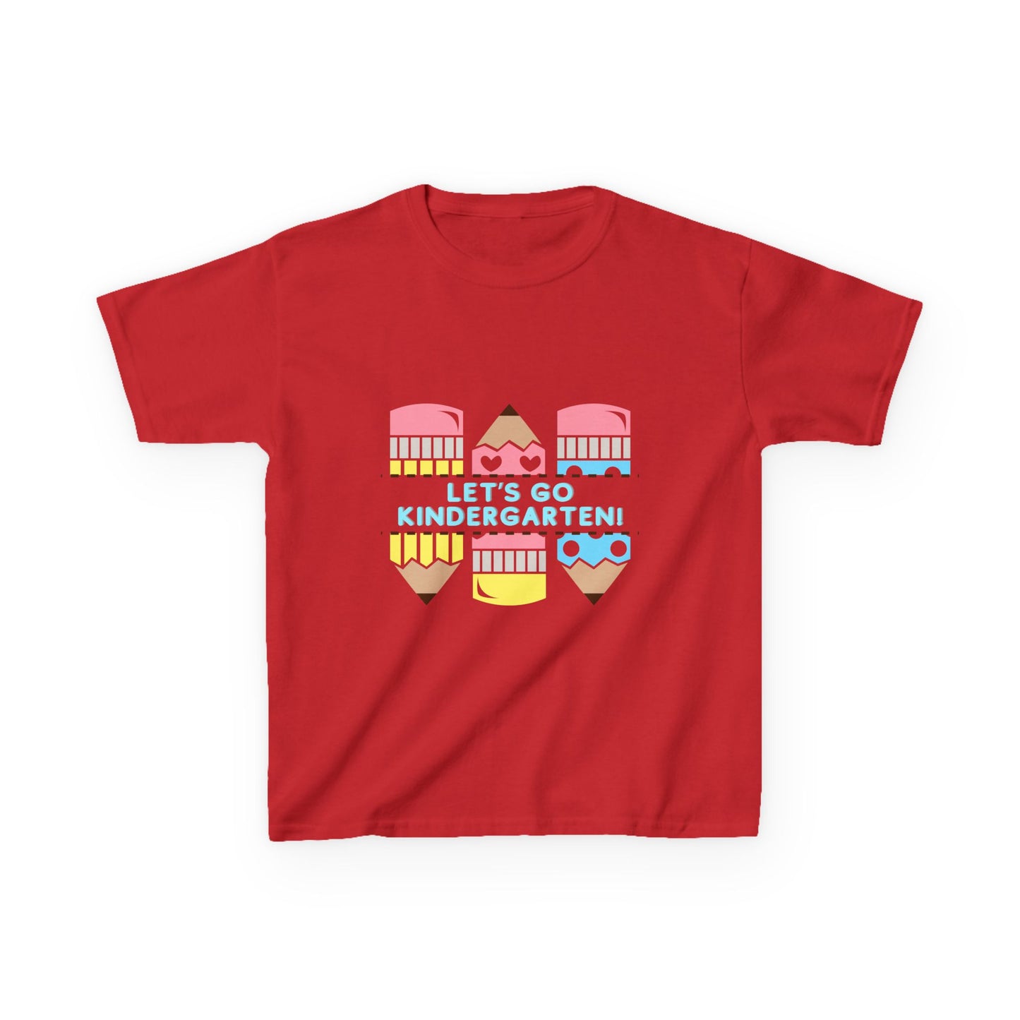 Kids Tee — "Let's Go Kindergarten" Back-to-School Pencil Graphic