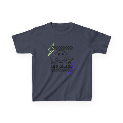 2nd Grade Kids T-Shirt — Smiley Racer Graphic Back-to-School Tee
