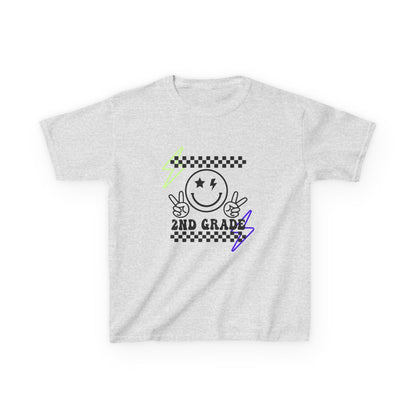 2nd Grade Kids T-Shirt — Smiley Racer Graphic Back-to-School Tee