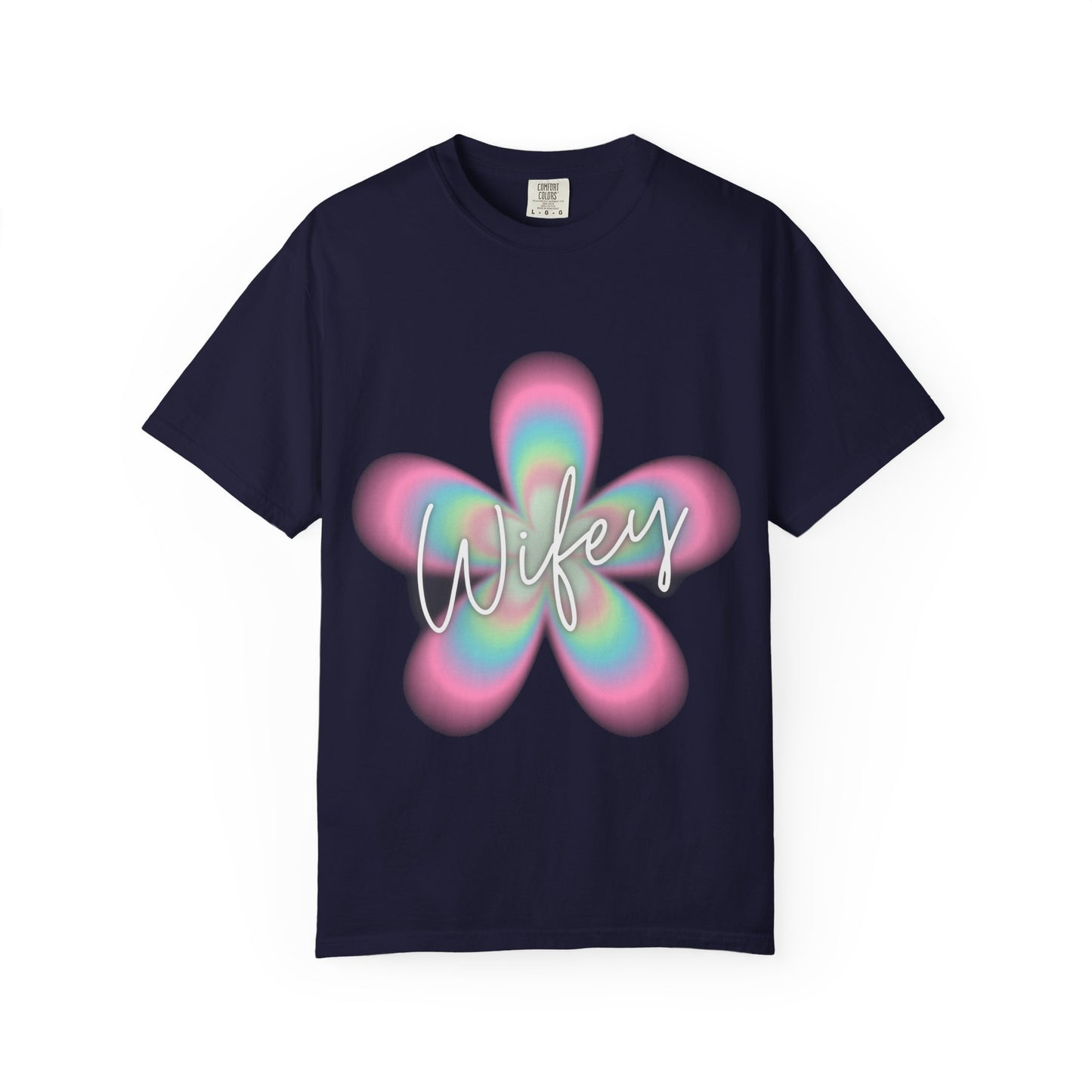 Wifey Flower Tee — Pastel Retro Floral 'Wifey' Graphic T-Shirt