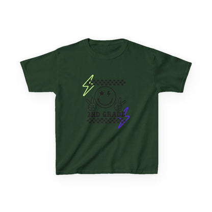 2nd Grade Kids T-Shirt — Smiley Racer Graphic Back-to-School Tee