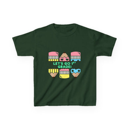Kids T-Shirt — "Let's Go to 1st Grade" Cute Pencil Back-to-School Tee