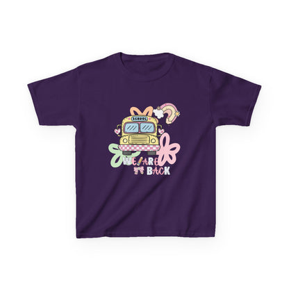 Kids Tee – 'We’re Back' Retro School Bus Graphic