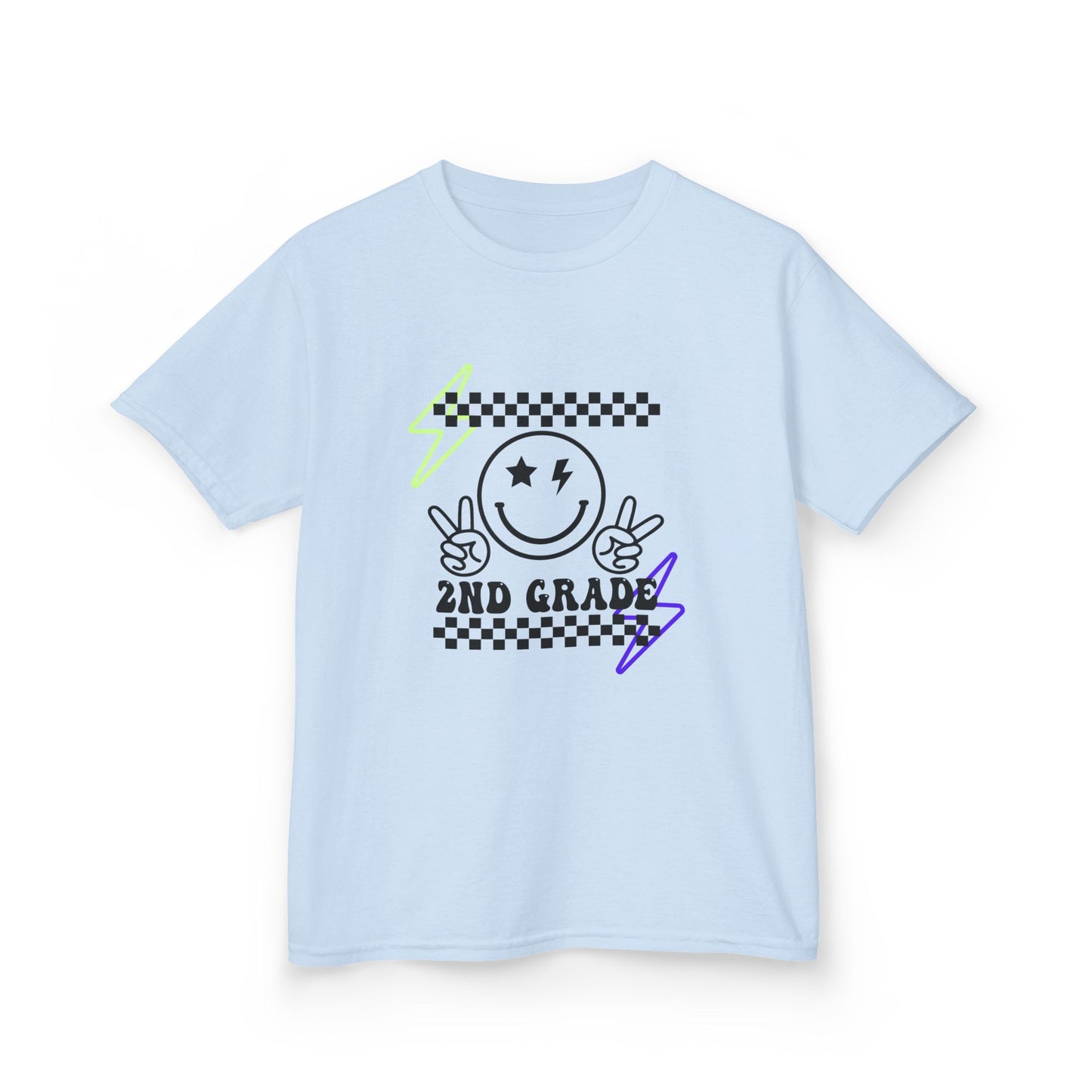 2nd Grade Kids T-Shirt — Smiley Racer Graphic Back-to-School Tee