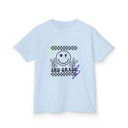 2nd Grade Kids T-Shirt — Smiley Racer Graphic Back-to-School Tee