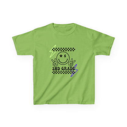 2nd Grade Kids T-Shirt — Smiley Racer Graphic Back-to-School Tee