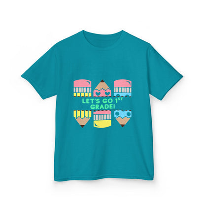 Kids T-Shirt — "Let's Go to 1st Grade" Cute Pencil Back-to-School Tee