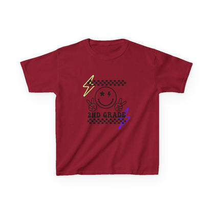 2nd Grade Kids T-Shirt — Smiley Racer Graphic Back-to-School Tee