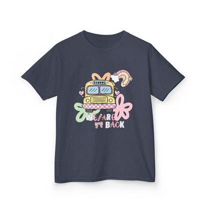 Kids Tee – 'We’re Back' Retro School Bus Graphic