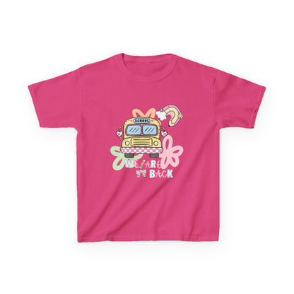 Kids Tee – 'We’re Back' Retro School Bus Graphic