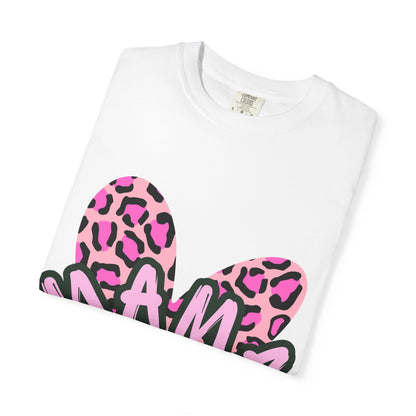Mama Pink Leopard Heart T-Shirt