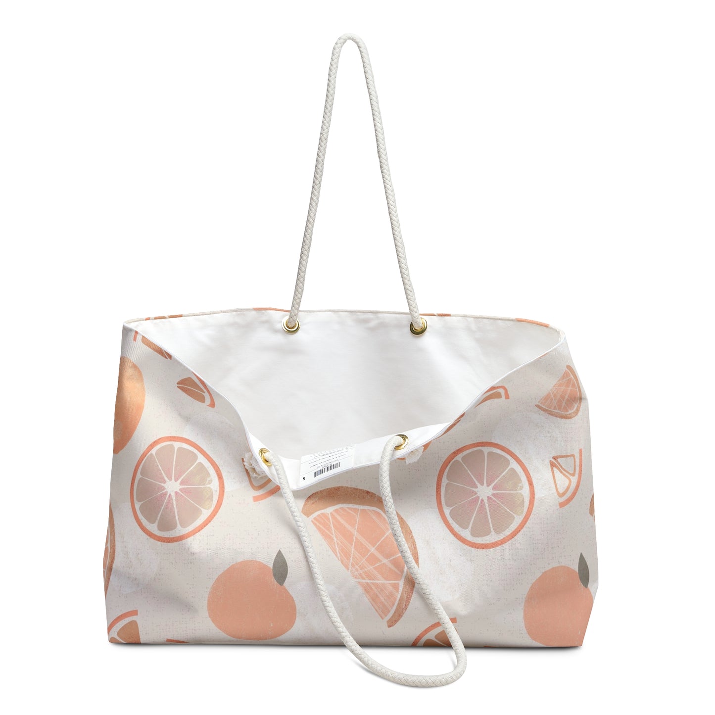 Peach Citrus Weekender Bag — Floral Peach Pattern Travel Tote