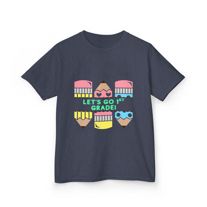 Kids T-Shirt — "Let's Go to 1st Grade" Cute Pencil Back-to-School Tee