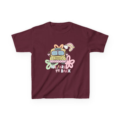 Kids Tee – 'We’re Back' Retro School Bus Graphic