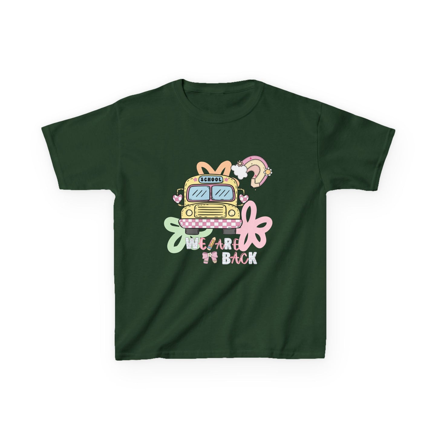 Kids Tee – 'We’re Back' Retro School Bus Graphic