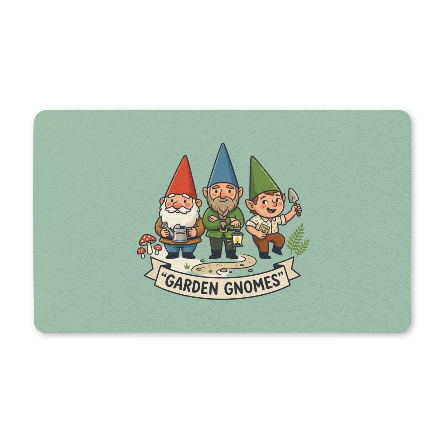 Garden Gnomes Doormat — Cute Outdoor Welcome Mat for Garden Lovers