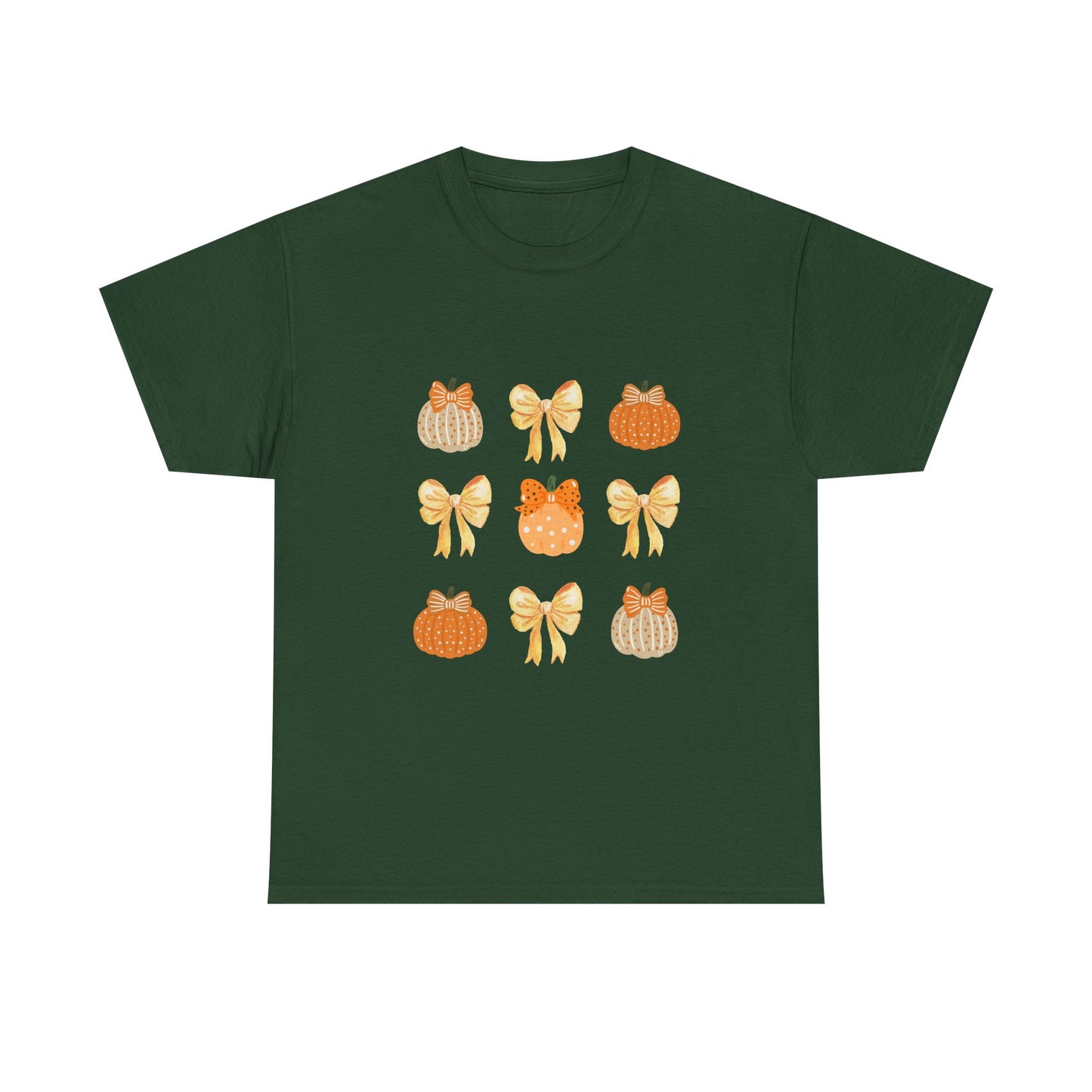 Pumpkin & Bow Fall Tee — Cute Autumn Pumpkin Graphic T-Shirt