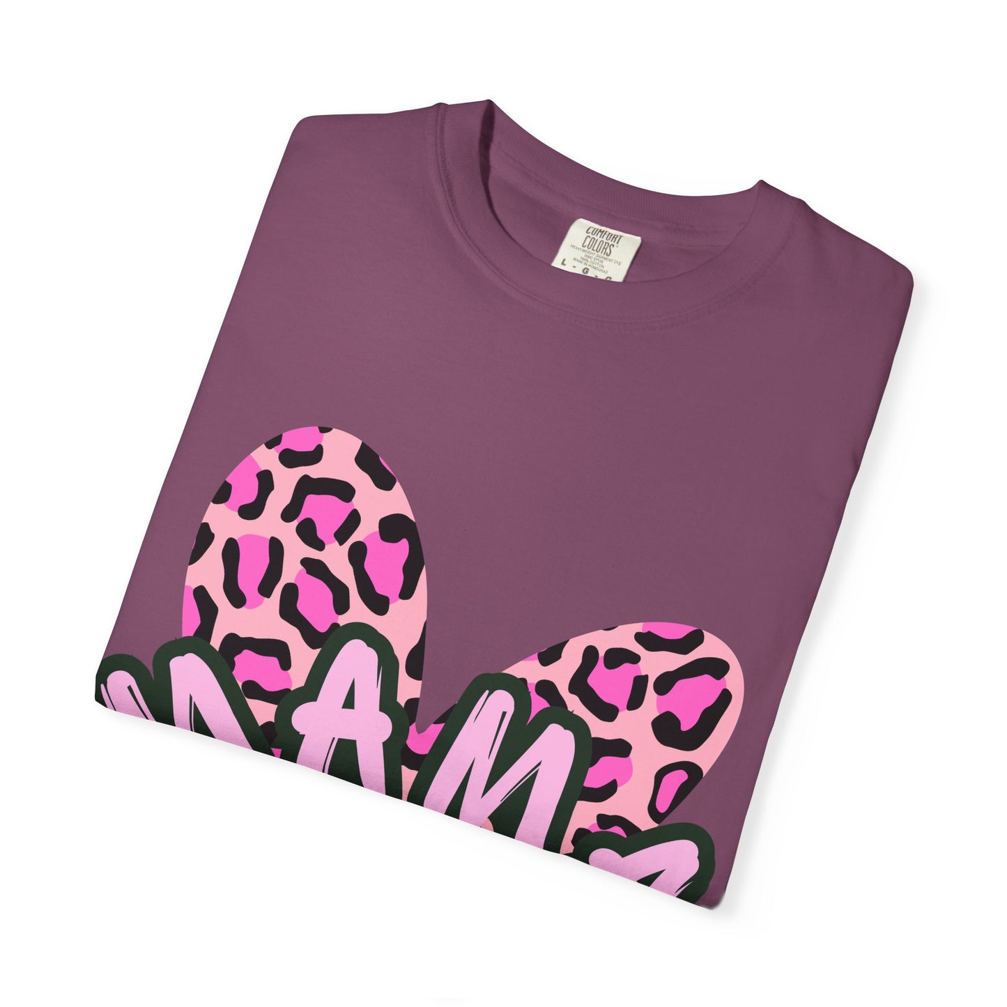Mama Pink Leopard Heart T-Shirt