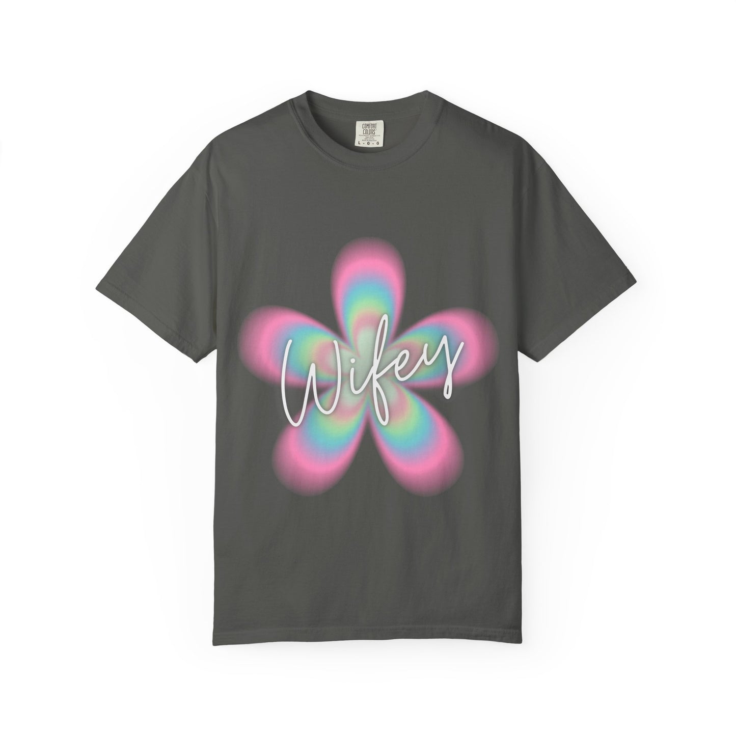 Wifey Flower Tee — Pastel Retro Floral 'Wifey' Graphic T-Shirt