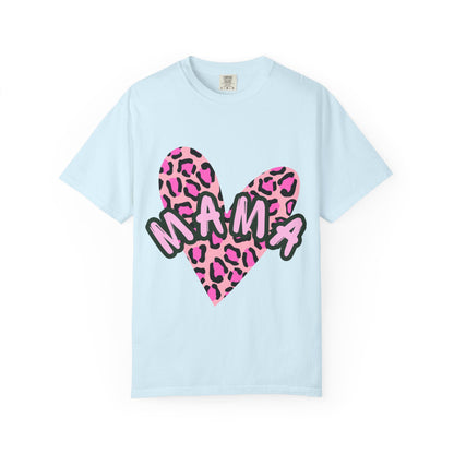 Mama Pink Leopard Heart T-Shirt