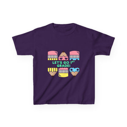 Kids T-Shirt — "Let's Go to 1st Grade" Cute Pencil Back-to-School Tee