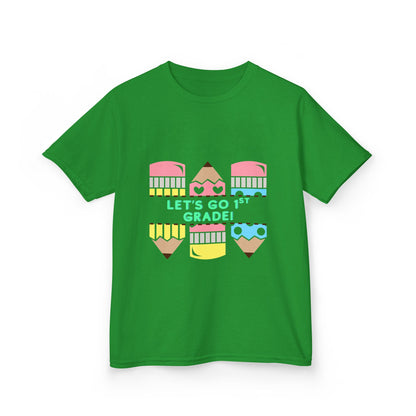 Kids T-Shirt — "Let's Go to 1st Grade" Cute Pencil Back-to-School Tee