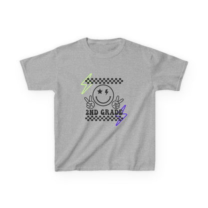 2nd Grade Kids T-Shirt — Smiley Racer Graphic Back-to-School Tee