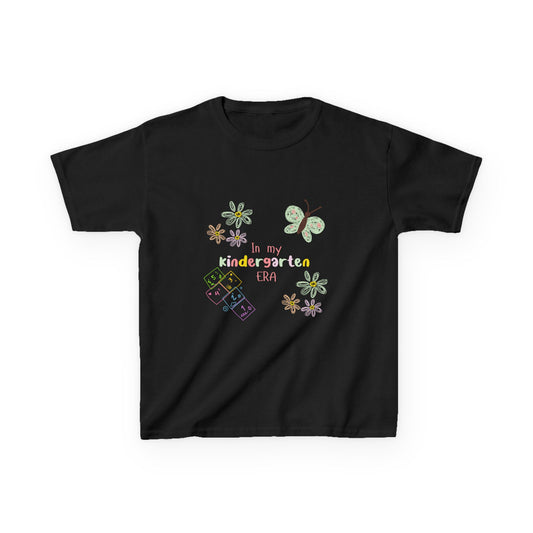 Kindergarten Era Kids T‑Shirt — Cute Butterfly & Crayon Back-to-School Tee