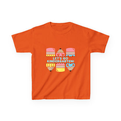Kids Tee — "Let's Go Kindergarten" Back-to-School Pencil Graphic