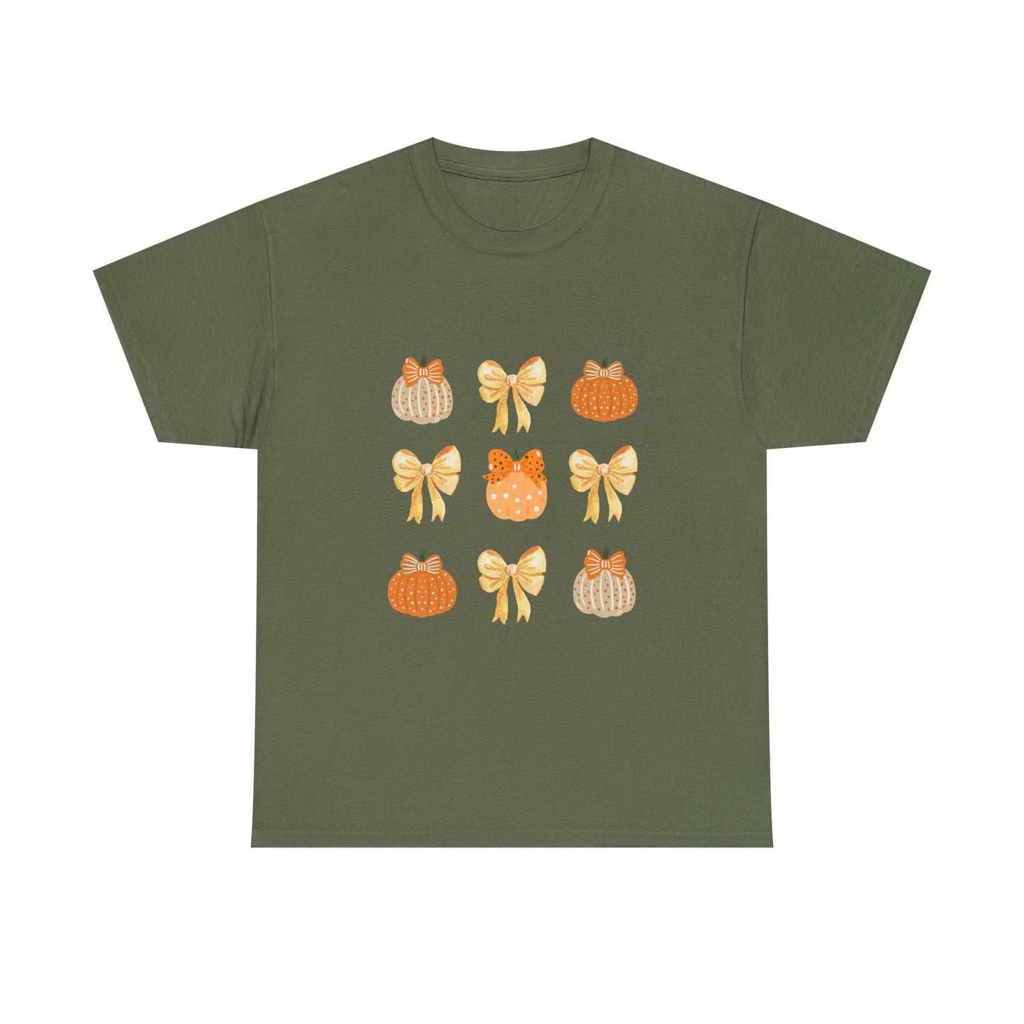 Pumpkin & Bow Fall Tee — Cute Autumn Pumpkin Graphic T-Shirt