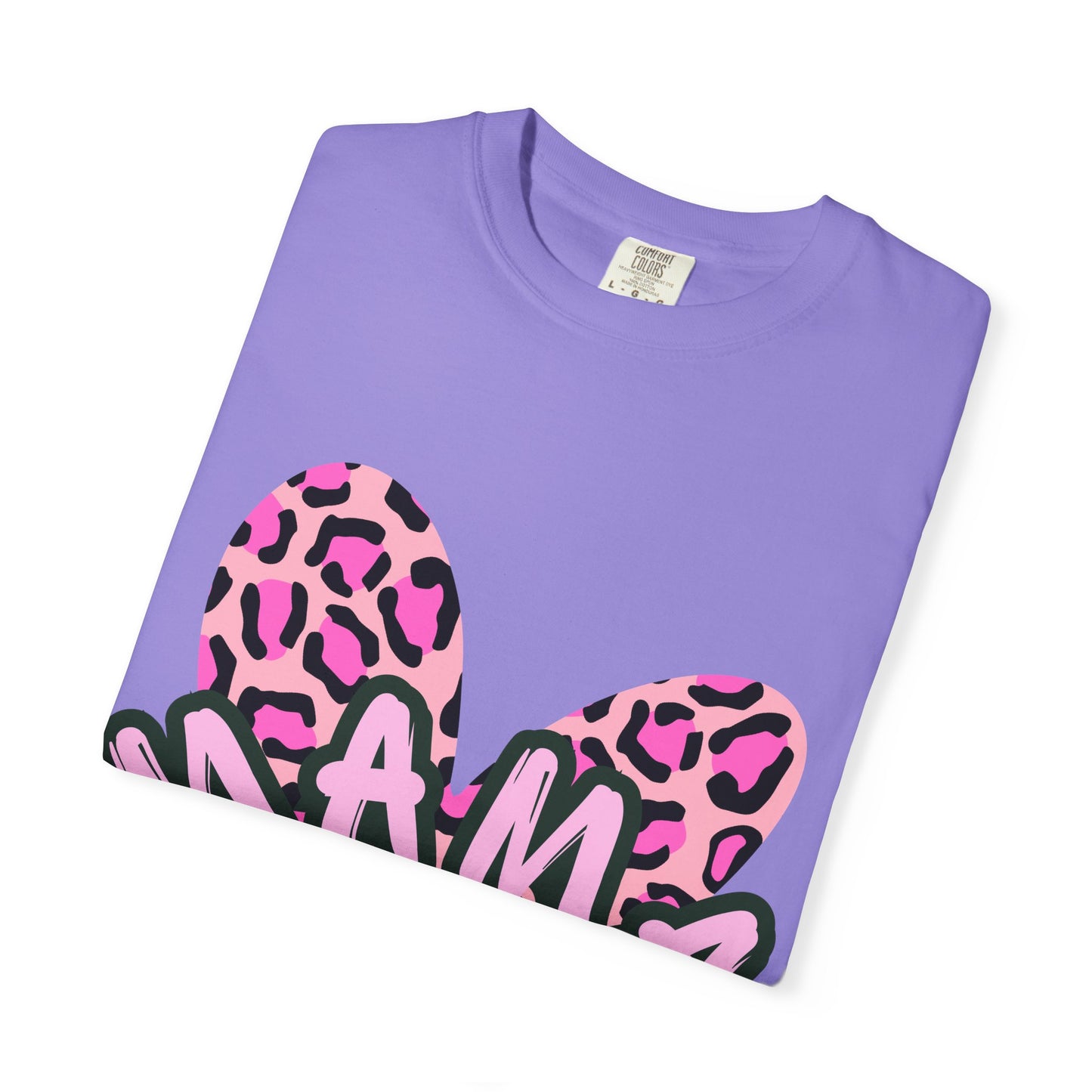Mama Pink Leopard Heart T-Shirt