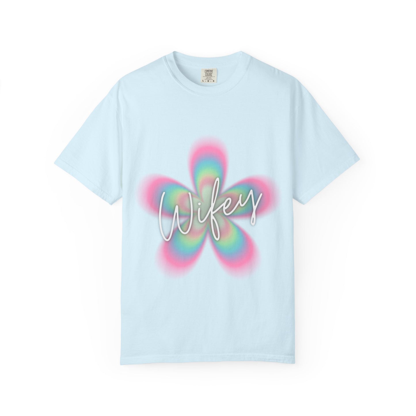 Wifey Flower Tee — Pastel Retro Floral 'Wifey' Graphic T-Shirt