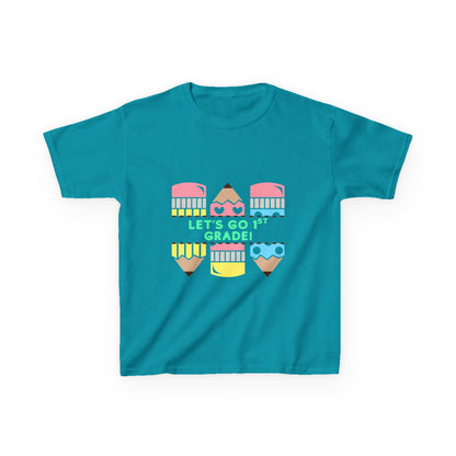 Kids T-Shirt — "Let's Go to 1st Grade" Cute Pencil Back-to-School Tee