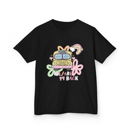 Kids Tee – 'We’re Back' Retro School Bus Graphic
