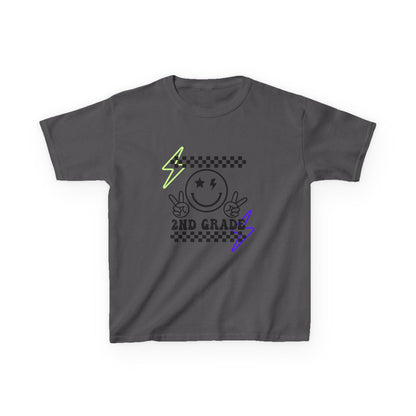 2nd Grade Kids T-Shirt — Smiley Racer Graphic Back-to-School Tee