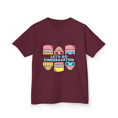 Kids Tee — "Let's Go Kindergarten" Back-to-School Pencil Graphic