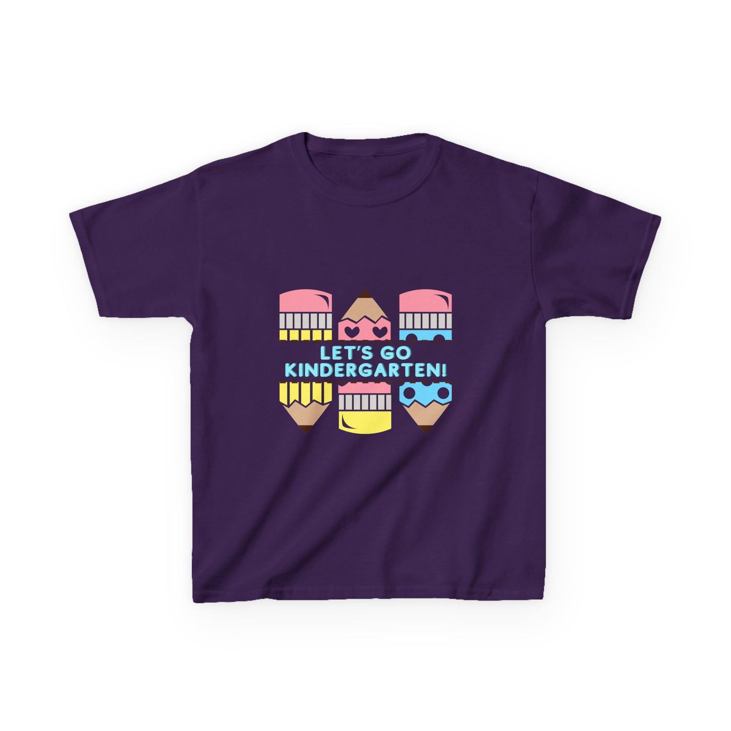 Kids Tee — "Let's Go Kindergarten" Back-to-School Pencil Graphic