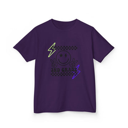 2nd Grade Kids T-Shirt — Smiley Racer Graphic Back-to-School Tee