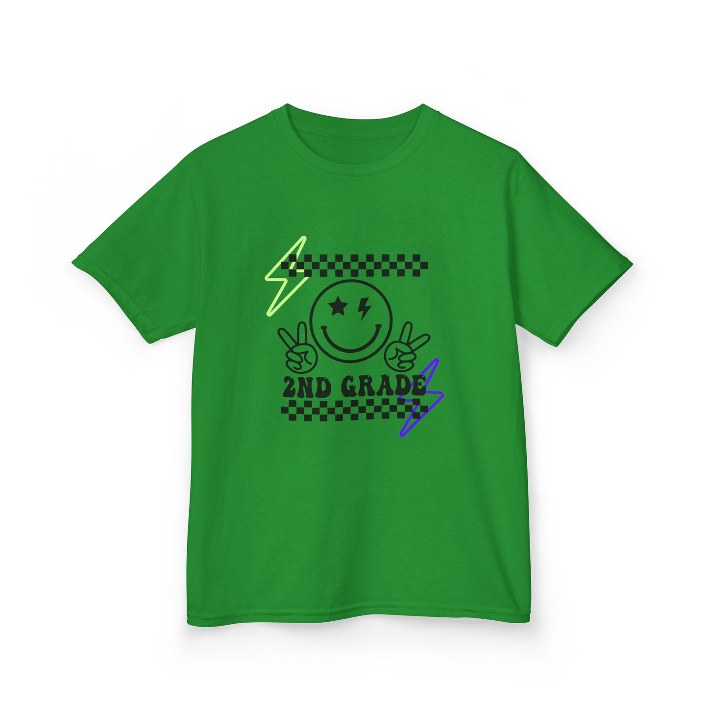 2nd Grade Kids T-Shirt — Smiley Racer Graphic Back-to-School Tee