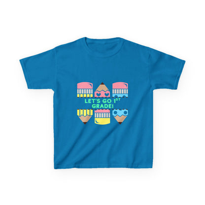 Kids T-Shirt — "Let's Go to 1st Grade" Cute Pencil Back-to-School Tee