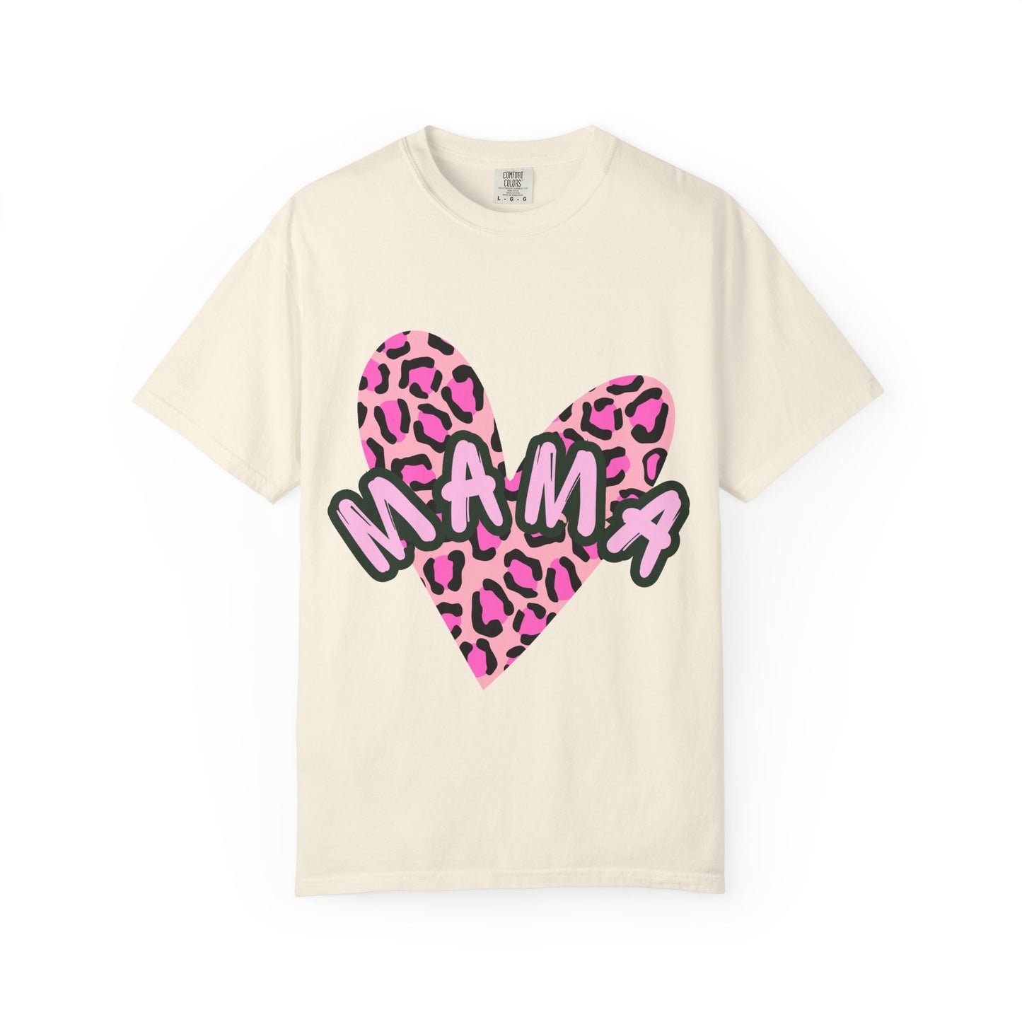 Mama Pink Leopard Heart T-Shirt
