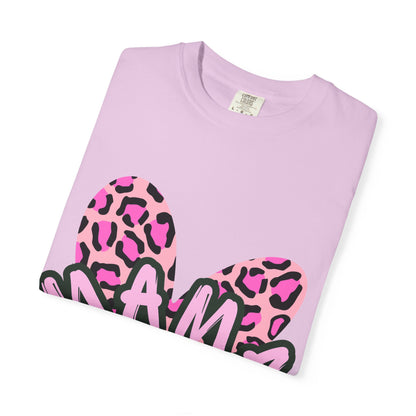Mama Pink Leopard Heart T-Shirt