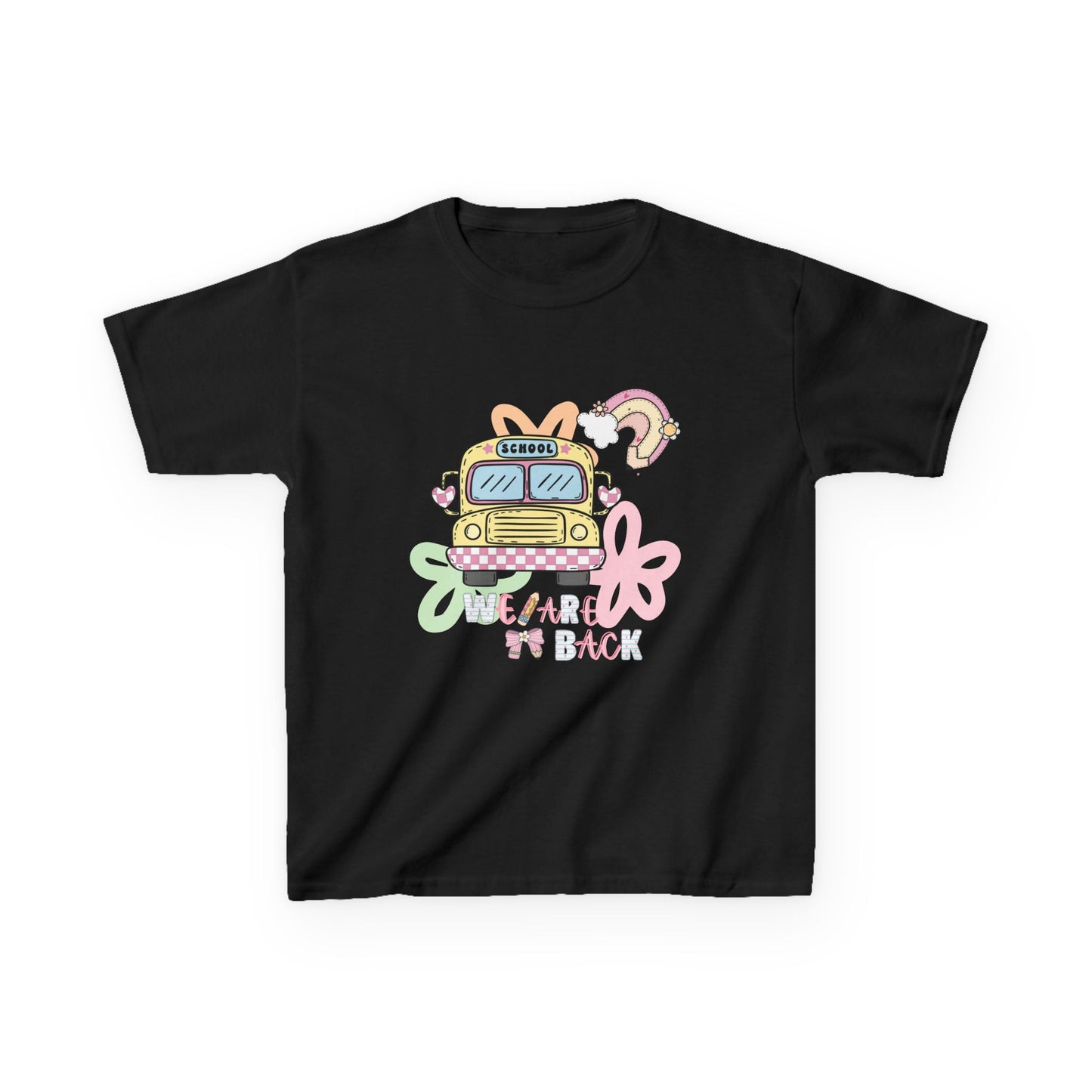 Kids Tee – 'We’re Back' Retro School Bus Graphic