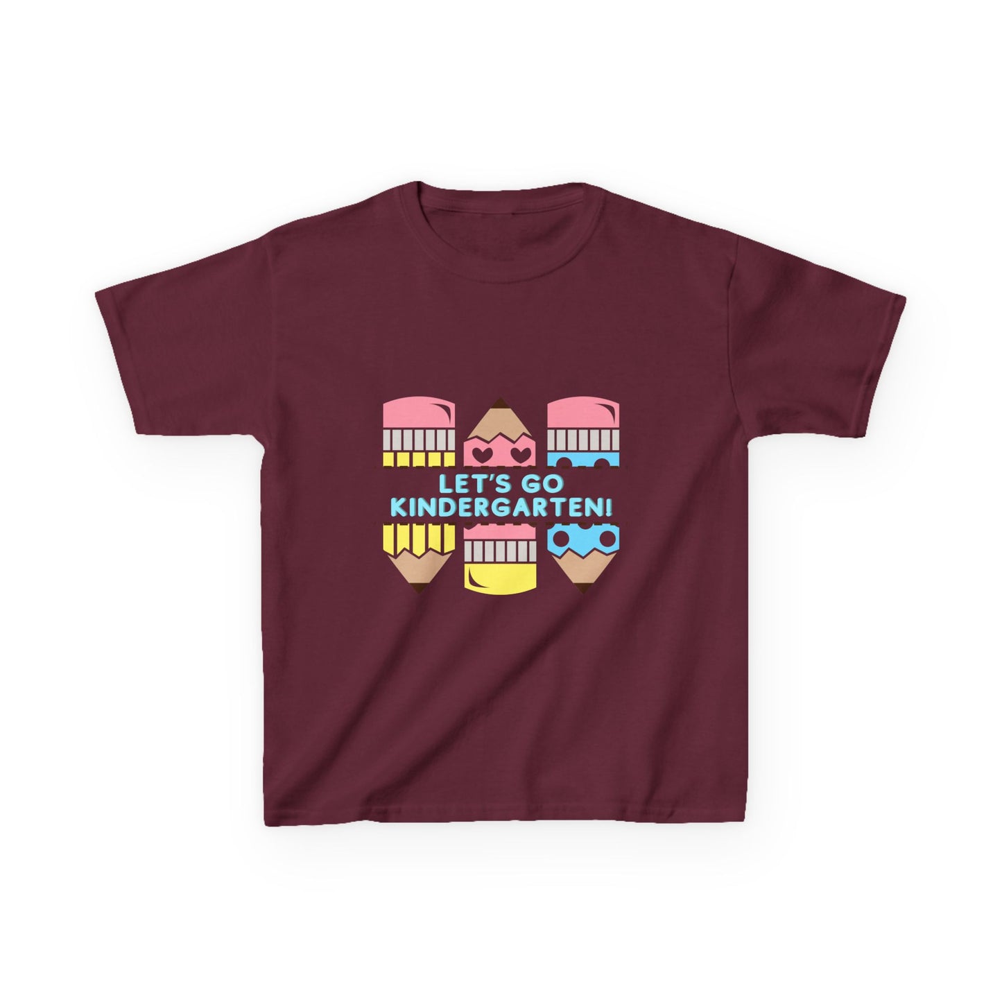Kids Tee — "Let's Go Kindergarten" Back-to-School Pencil Graphic