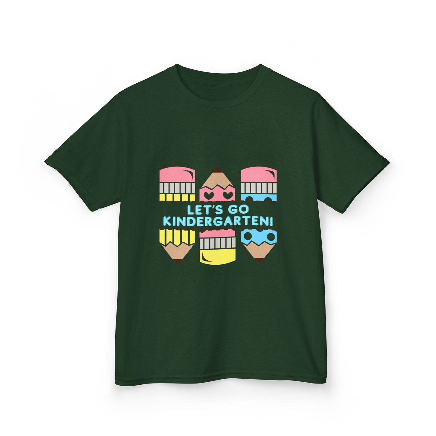 Kids Tee — "Let's Go Kindergarten" Back-to-School Pencil Graphic