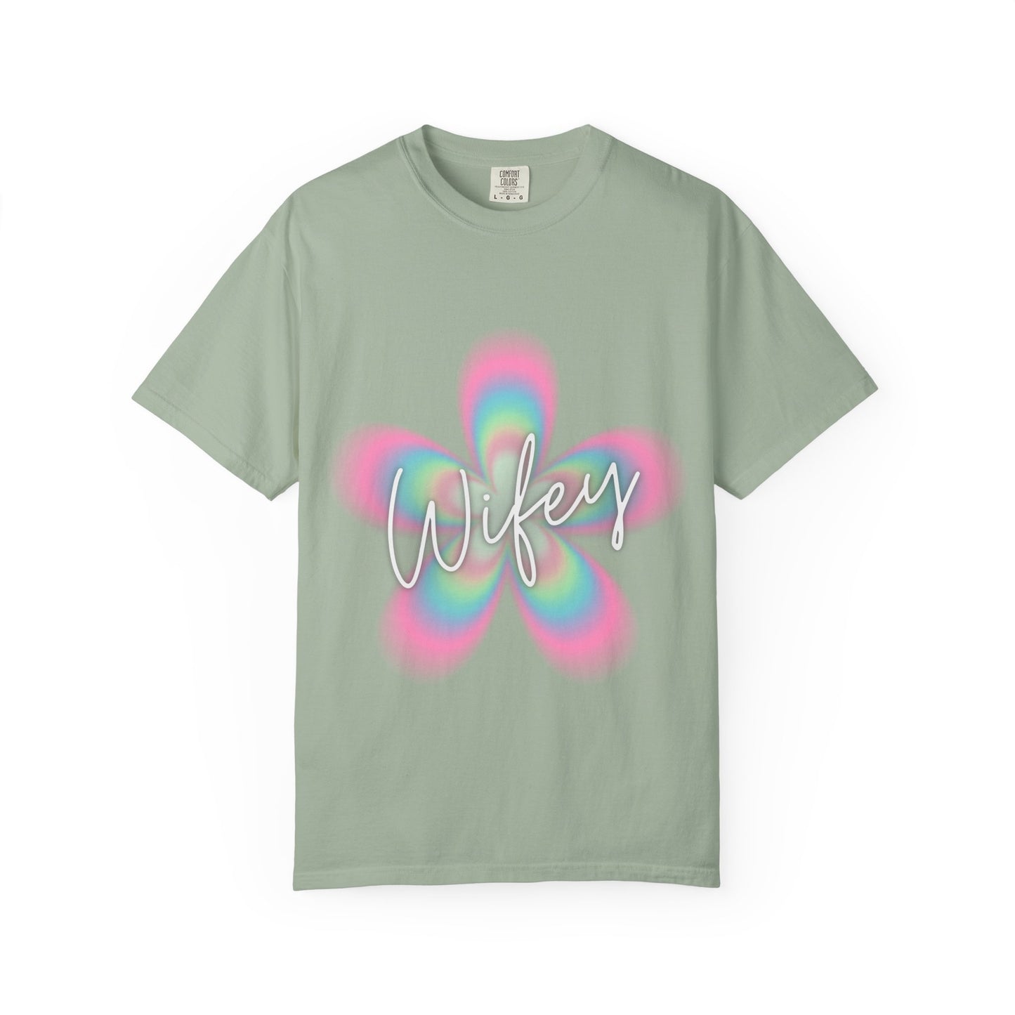 Wifey Flower Tee — Pastel Retro Floral 'Wifey' Graphic T-Shirt