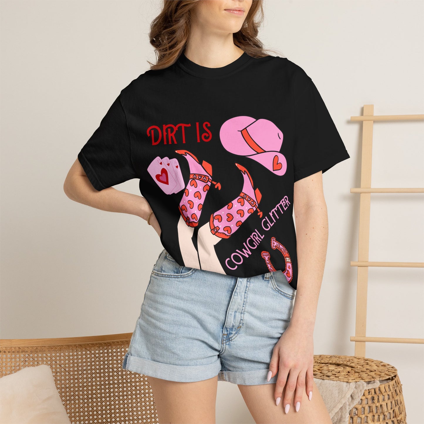 Cowgirl Glitter T-Shirt — "Dirt Is Cowgirl Glitter" Pink Western Tee