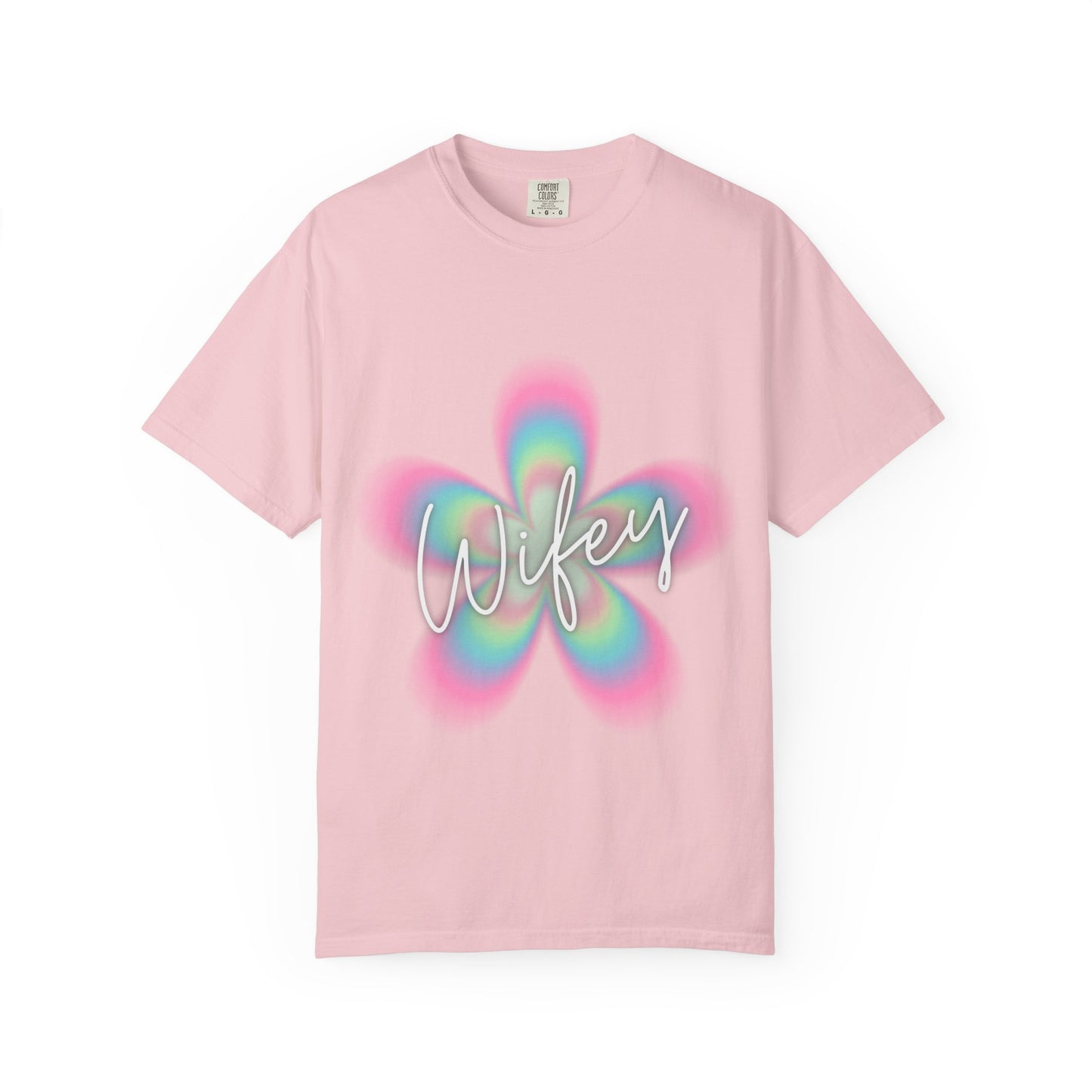 Wifey Flower Tee — Pastel Retro Floral 'Wifey' Graphic T-Shirt