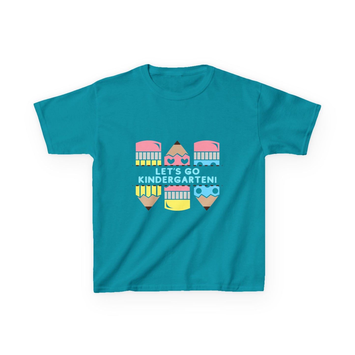 Kids Tee — "Let's Go Kindergarten" Back-to-School Pencil Graphic